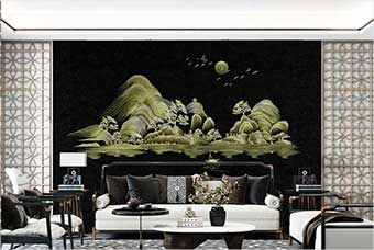 济宁森佰汇航空纤维墙咔（湖光山色）